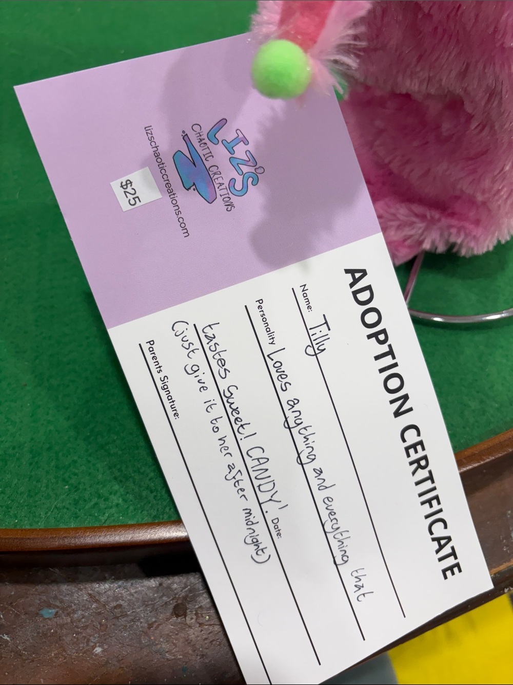 Handmade pink puppet - Picture 3 of 3